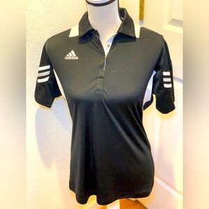 Adidas Clima Cool Scorch Womens Size M Active Top Shirt Snap Front Black White